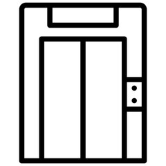 lift elevator illustration icon design with outline