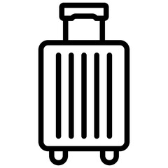 suitcase illustration icon design with outline