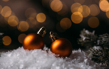 golden christmas balls