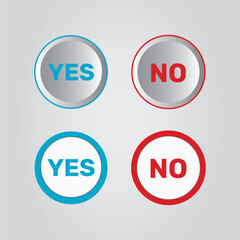 Yes check mark and no cross buttons vector set