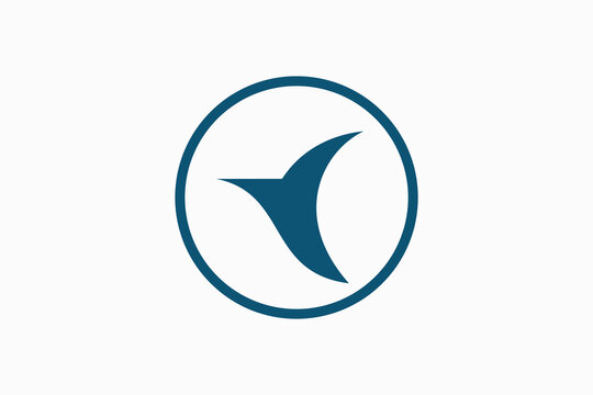 bird on circle logo vector
