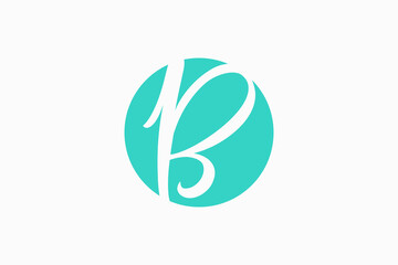 letter B script logo design vector