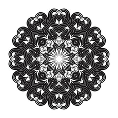 Flower Mandala vector illustration. Oriental pattern, vintage decorative elements. Islam, Arabic, Indian, moroccan, turkish ottoman motifs Coloring page.