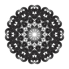 Flower Mandala vector illustration. Oriental pattern, vintage decorative elements. Islam, Arabic, Indian, moroccan, turkish ottoman motifs Coloring page.