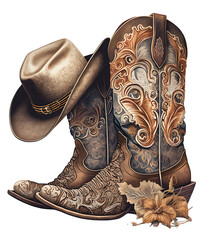 pair of western boots isolated, ai art