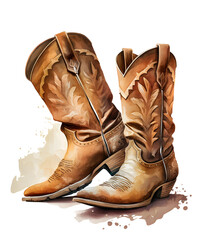 pair of western boots isolated, ai art