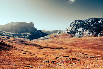 Red planet Mars landscape, scenic view