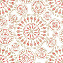 seamless pattern with christmas balls.Abstract Geometric Circle Pattern. Seamless Beige Circle flower Background with mandala design.