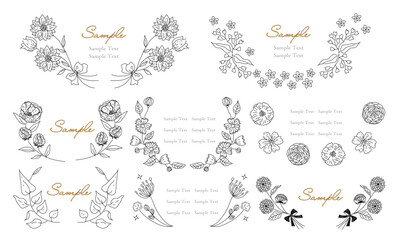 クラシカルなフローラルフレーム セット