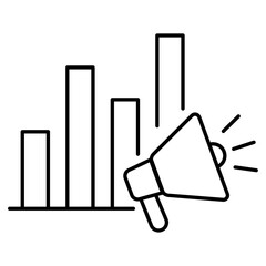 Impactful Messaging, Communication Strategy, Market Awareness, Strategic Storytelling, Audience Engagement vector line icon with editable stroke.