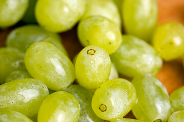 Fresh sweet green grapes, close up