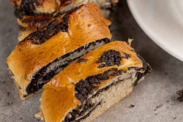Wheat bun with poppy seed filling