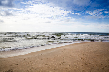 Waves on the Baltic Sea in summer