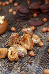 dried fruits of sweet figs on the table