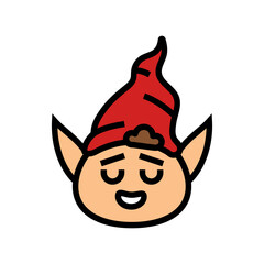 head elf little color icon vector illustration