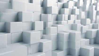 illustration of a white and grayish cubic construction block background. Generative ai