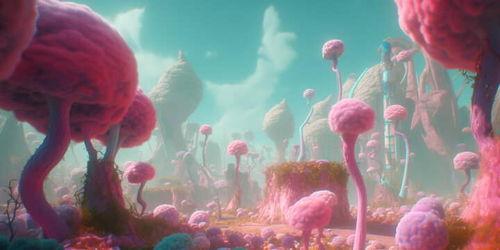 A surrealist jungle dreamed with Generative Ai