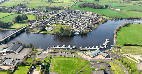 Aerial photo of Portglenone Marina and Community Centre Co Antrim Northern Ireland