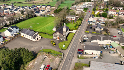 Aerial photo of 3rd Portglenone Presbyterian Church in Portglenone Northern Ireland