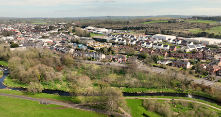 Fototapeta na wymiar Aerial view of Ballyclare Town Co Antrim Northern Ireland