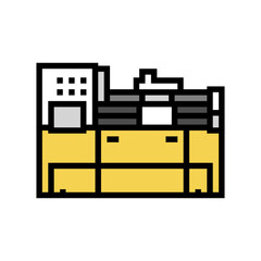 lathe tool work color icon vector illustration