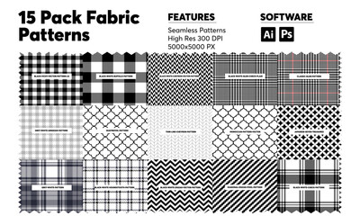 15 Pack Fabric Patterns