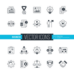 Business Monochrome Icon Set - 592107910