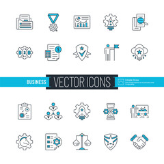 Business Two Colored Icon Set - 592107949