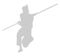 Silhouette of 'Pencak Silat' Athlete, Pencak Silat is Martial Art from Indonesia. Format PNG