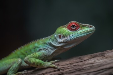 Fototapeta premium Close up photo of lizard, generative ai