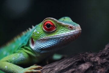 Fototapeta premium Close up photo of lizard, generative ai