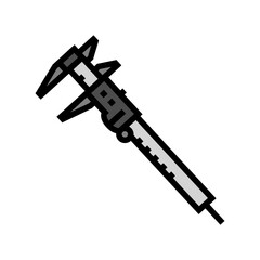 caliper tool work color icon vector illustration