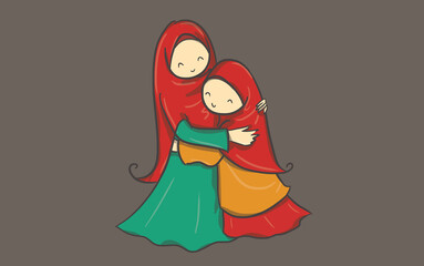 islamic mother & daughter