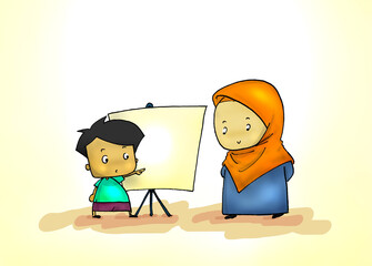 islamic family mother and son