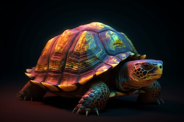 Fototapeta na wymiar Colorful turtle illustration generative ai