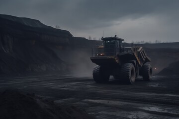 Fototapeta premium black coal mining generative ai