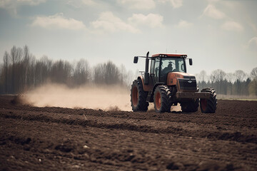 Fototapeta premium tractor in the field created with Generative AI technology