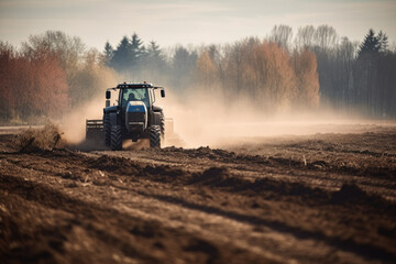 tractor in the field created with Generative AI technology