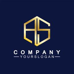 Alphabet letters monogram logo AS,SA,A and S, elegant and Professional gold color letter icon design