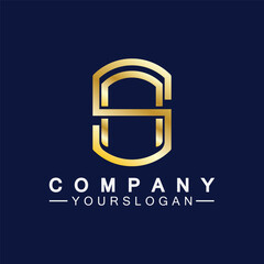 Fototapeta premium Alphabet letters monogram logo AS,SA,A and S, elegant and Professional gold color letter icon design