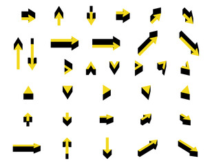 立体的な矢印アイコンセット