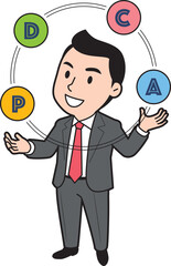 PDCAを回す男性ビジネスマン