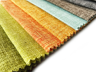 Colorful linen fabrics for home textiles.