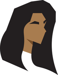 Types of faces in different skin tone and different colors