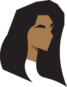 Types of faces in different skin tone and different colors