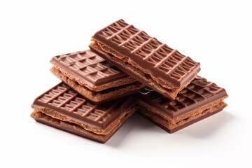 chocolate wafer isolated on white