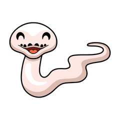 Cute black eyed leucistic reticulatus python cartoon