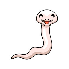 Cute black eyed leucistic reticulatus python cartoon