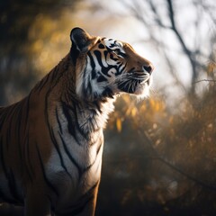 portrait of a tiger on the forest