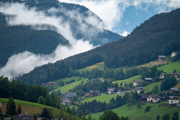 Cloud roaming at village in Italy